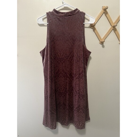 Mudd Women’s Mauve Velvet Burnout Dress Sleeveless Size XL - Picture 4 of 5